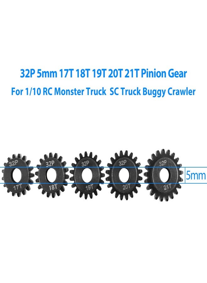 AIMROCK 5-Pack 32P RC Motor Pinion Gears Set: 17T 18T 19T 20T 21T Upgrade Parts for RC Car 5mm Shaft Motor - Image 4